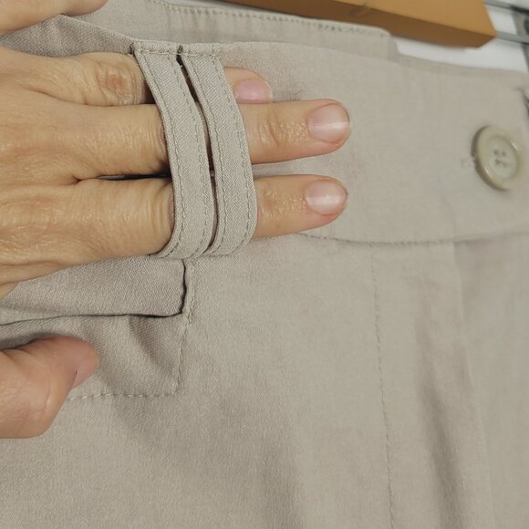 Reitmans Women's Khaki High Waist Cotton Blend Leg Stretch Capri Pants Size 11 - Picture 7 of 13